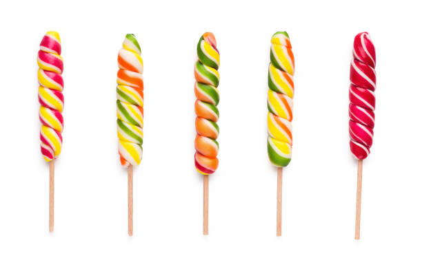 istock Set of twisted lollipops, isolated on white 1083735288
