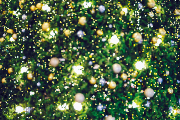 istock Abstract blurred background of christmas tree with bokeh light 1083736154