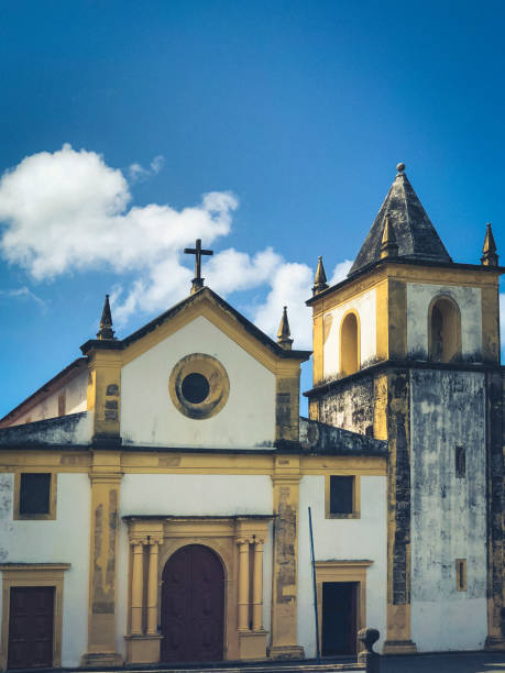 istock Old church on dramatic sky at Olinda. 1083738738