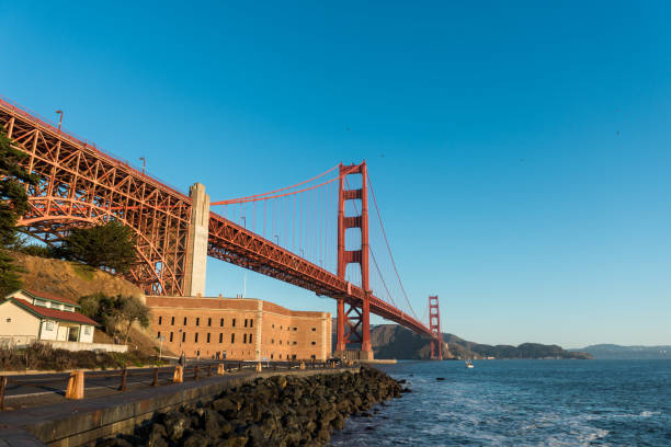 istock Golden Gate Bridge at sunrise from Fort Point, San Francisco 1083739030