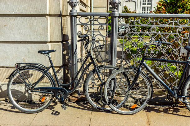 istock Bicycles up against a bridge railing in Copenhagen, Denmark. 1083747854