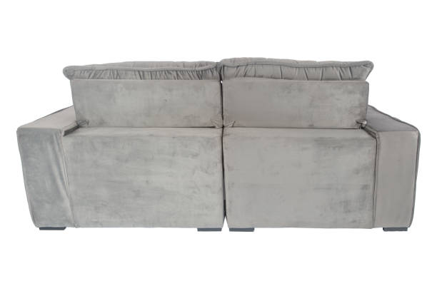 istock modern Grey suede velve couch sofa  isolated 1083752222