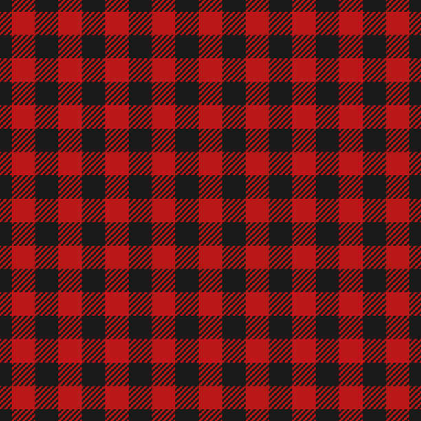 Red Lumberjack Pattern Stock Illustration - Download Image Now - Buffalo  Check, Red, Plaid - iStock