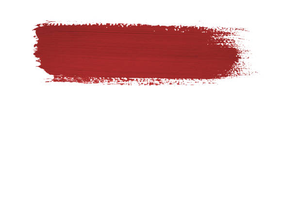 istock Red brush stroke isolated on white background 1083754554