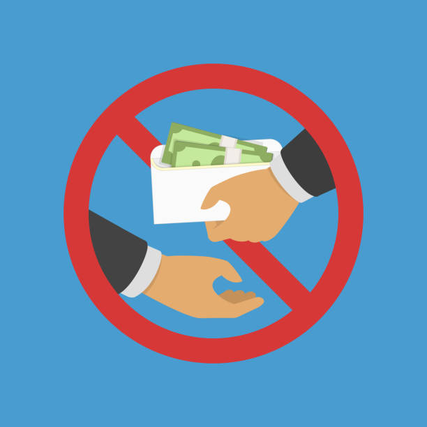 Anti corruption concept. Anti Corruption concept. Man gives an envelope with money another man. Businessman giving a bribe. Cash in hands of businessmen during corruption deal. Vector illustration in flat style. EPS 10. corruption stock illustrations