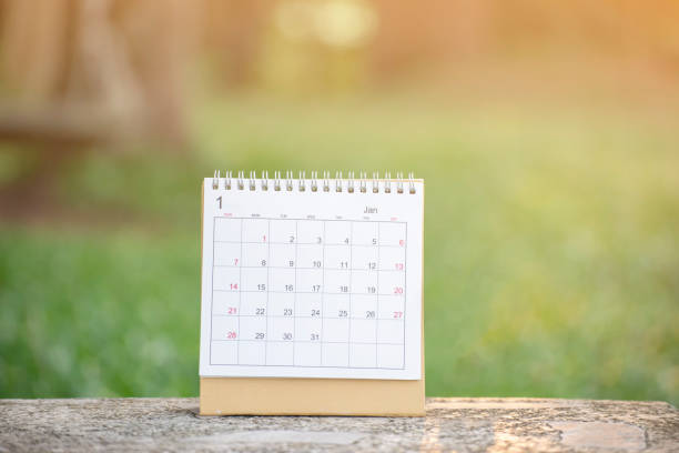 istock Desktop Calendar 2019 place on office desk.Calender and notebook for Planner timetable,agenda appointment,organization,management each date,month and year on table.Calendar Background Concept. 1083755186