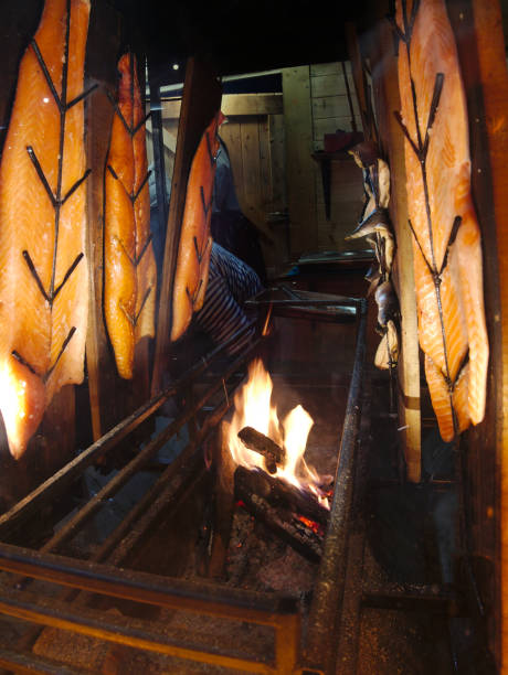 istock Cooking Salmon Fillet Over Fire 1083759358