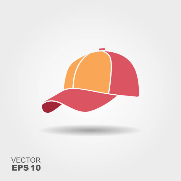 stockillustraties, clipart, cartoons en iconen met honkbal glb platte vector pictogram met schaduw. illustratie - flat cap