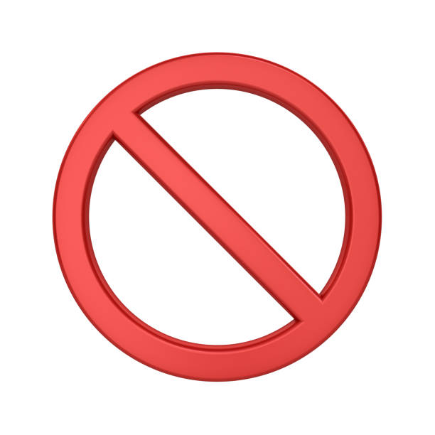 istock 3d No Sign Symbol isolated on white background 3D rendering 1083760898