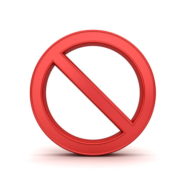 istock 3d No Sign Symbol isolated on white background with shadow 3D rendering 1083760980