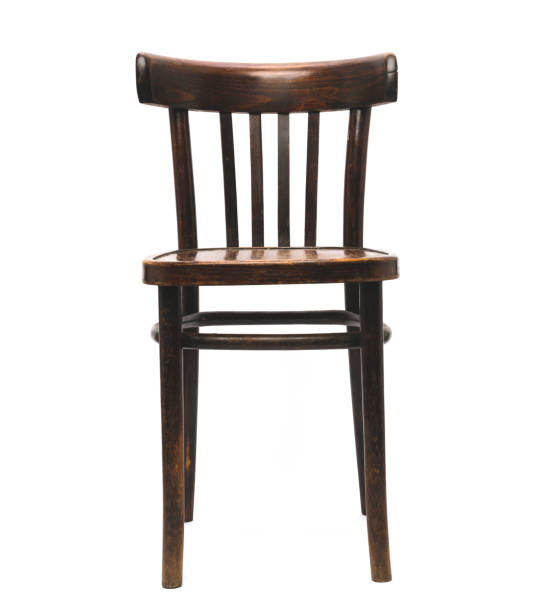 istock Old classical wooden chair isolated on white background 1083769322