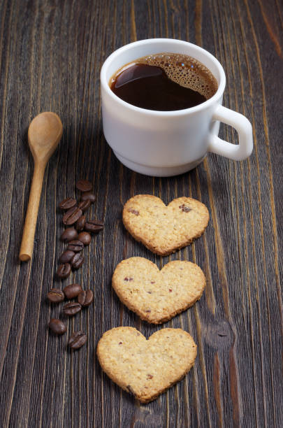 istock Heart-shaped cookies and a cup of coffee 1083770838