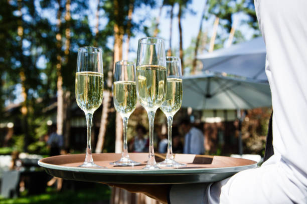 istock Glasses with champagne at a wedding outdor 1083772096