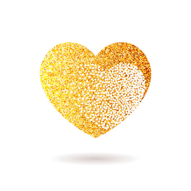 istock Gold glitter heart. Valentine Day banner, card, poster 1083775626