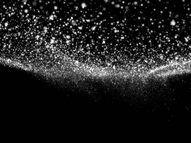 istock Snow texture on black background for overlay 1083775816