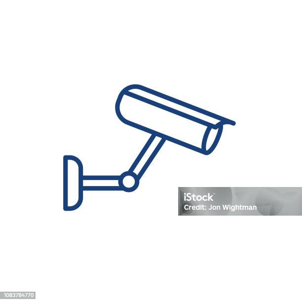 Security Camera Smart Home Thin Line Icon Stock Illustration - Download Image Now - Camera - Photographic Equipment, Colors, Cute