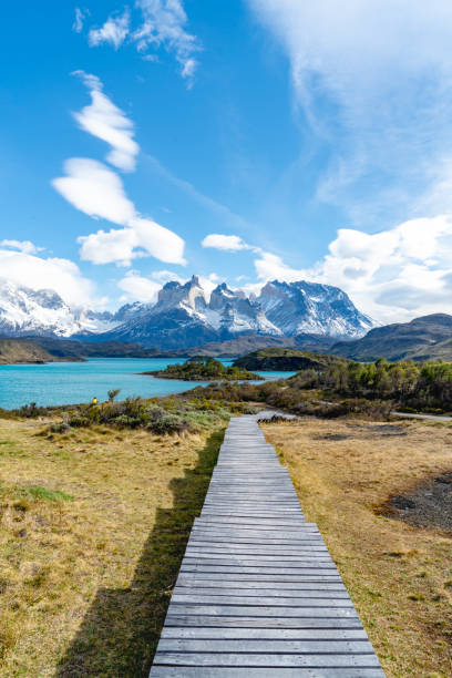 Torres del Paine National Park Torres del Paine National Park, Chile. cuernos del paine stock pictures, royalty-free photos & images