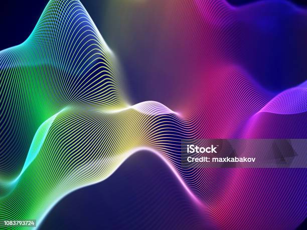 Visual Suara Gelombang Suara 3d Equalizer Audio Visual Visualisasi Abstrak Big Data ...