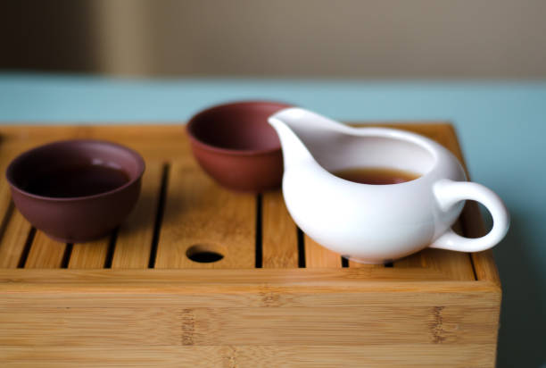 istock Chinese kettle and cups on the table. 1083802586