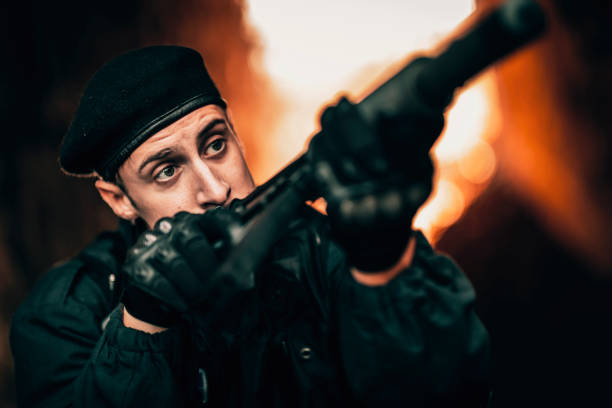 istock Swat Police Officer Shooting With Firearm 1083808968