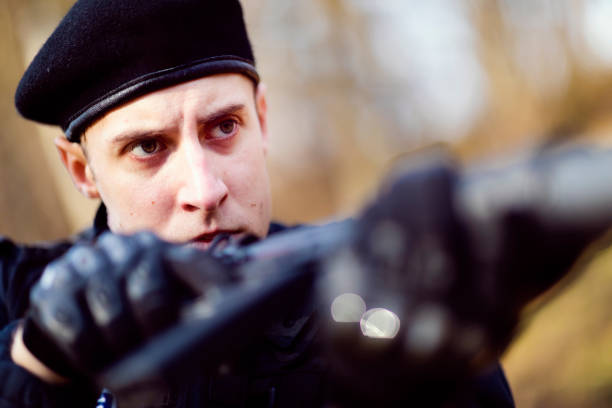 SWAT police with weapons
