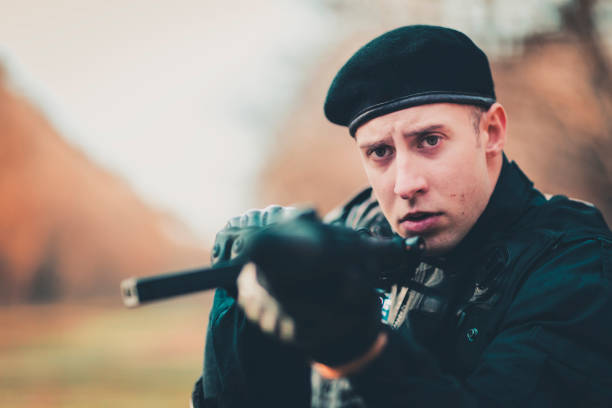 istock Swat Police Officer Shooting With Firearm 1083812948