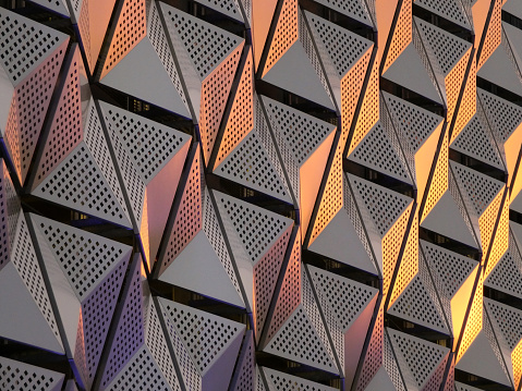 Geometric Cladding Systems Modern Steel Angular Geometric Cladding With Colour Tones And ...