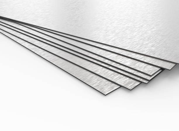 istock Stainless steel plates on white 1083827732