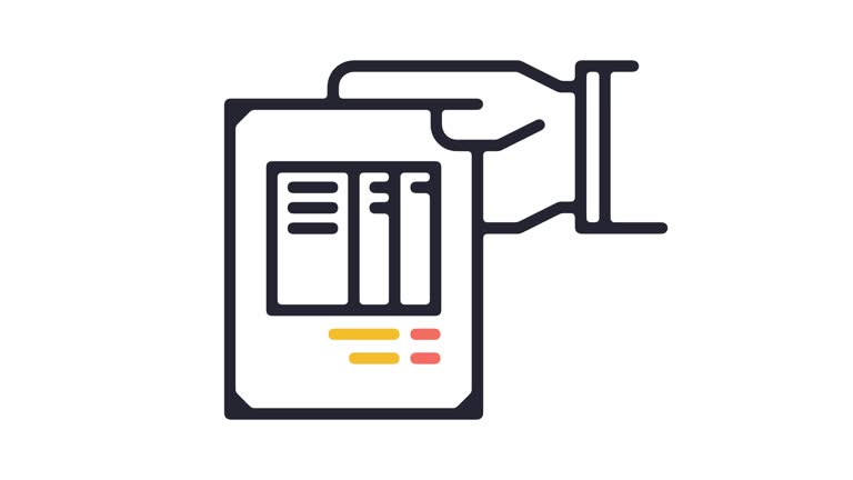 Lobbying fees motion graphic line icon animation. Alpha channel will be included when downloading the 4K Apple ProRes 4444 file only.