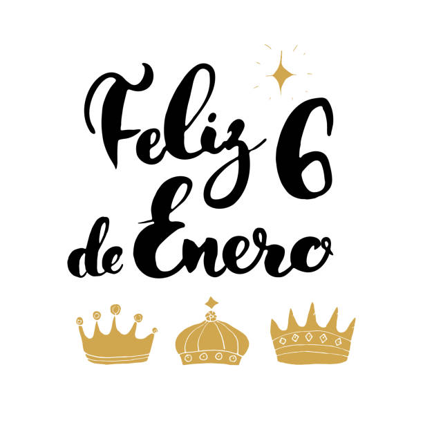 ilustrações, clipart, desenhos animados e ícones de feliz dia de reis, feliz dia de reis, lettering caligráfico. design tipográfico saudações. letras de caligrafia para férias saudação. ilustração vetorial de texto lettering desenhado a mão - wisemen