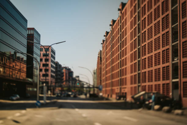 Office skyscraper Reflection in the sunlight. Hamburg, Germany, Hafencity