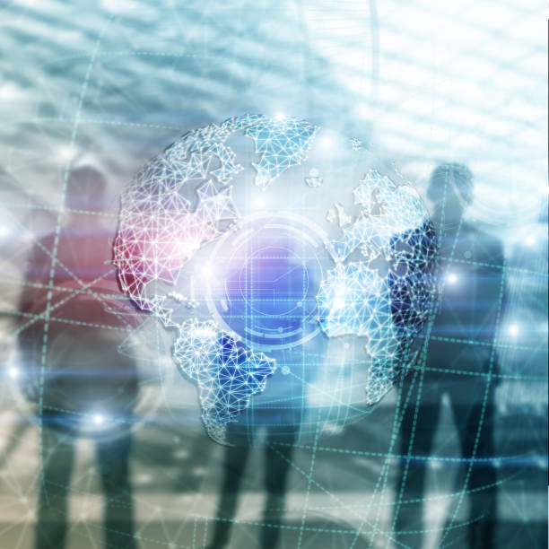 istock 3D earth hologram, Globe, WWW, Global Business and Telecommunication. 1083830812
