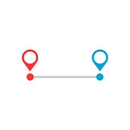 Point a point b icon.Pointer traffic.vector illustration