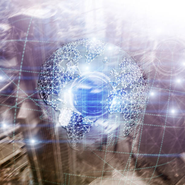 istock 3D earth hologram, Globe, WWW, Global Business and Telecommunication. 1083832668