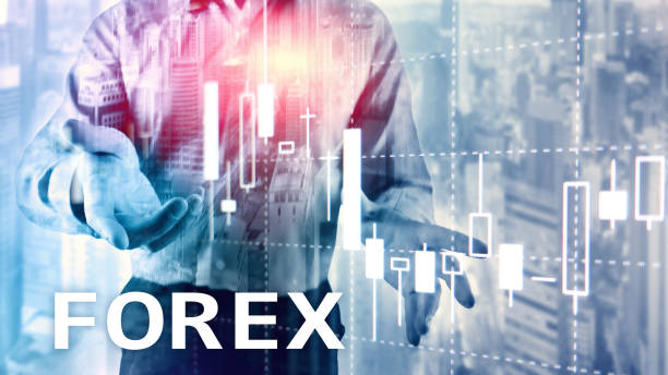 istock Forex trading, financial candle chart and graphs on blurred business center background. 1083833564