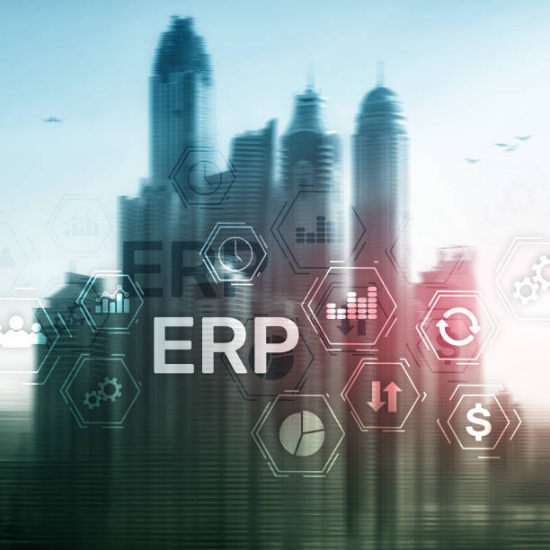 istock ERP system, Enterprise resource planning on blurred background. Business automation and innovation concept. 1083833846