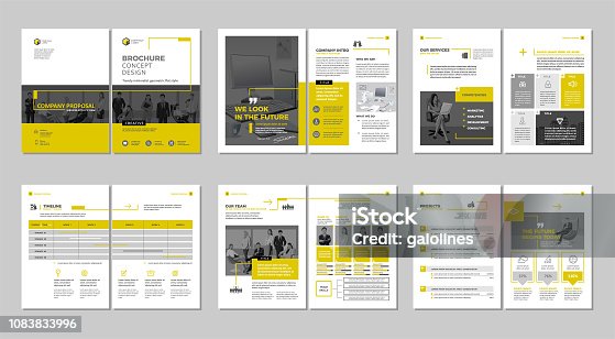 istock Brochure creative design. Multipurpose template, include cover, back and inside pages.  Vertical a4 format. 1083833996