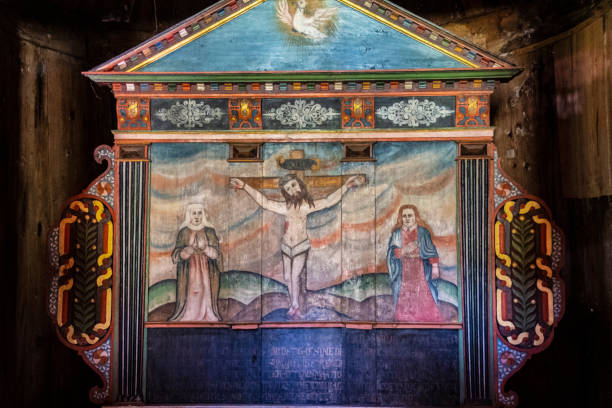 istock Interior of Stave Church in Borgund Norway 1083835864