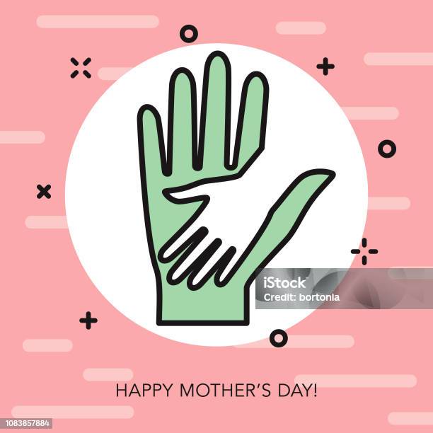 Happy Mothers Day Thin Line Icon Stock Illustration - Download Image Now - Celebration, Childhood, Circle