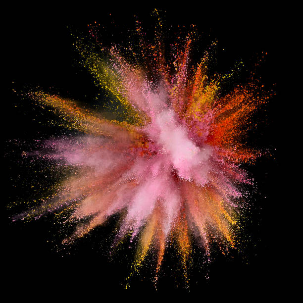 istock Colored powder explosion. Abstract closeup dust on backdrop. Colorful explode. Paint holi 1083865416