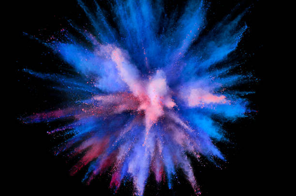 istock Colored powder explosion. Abstract closeup dust on backdrop. Colorful explode. Paint holi 1083865534