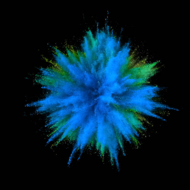 istock Colored powder explosion. Abstract closeup dust on backdrop. Colorful explode. Paint holi 1083865628