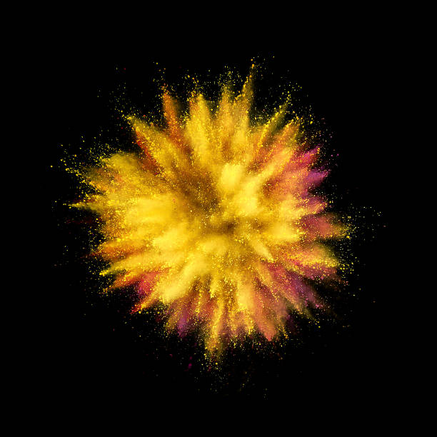 istock Colored powder explosion. Abstract closeup dust on backdrop. Colorful explode. Paint holi 1083865654