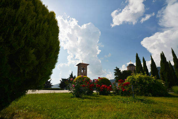 Church belfry in the public park