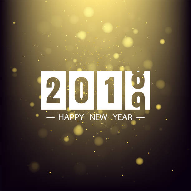 istock Happy new year 2019 on gold background for celebration, party, and new year event. Vector illustration 1083888660