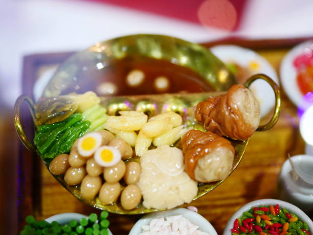 Thai food on a wooden table