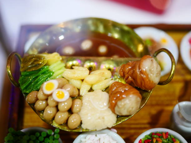 Thai food on a wooden table