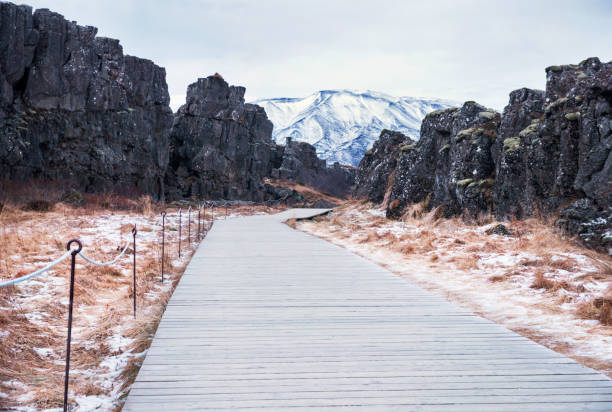 istock Path Through Scenic Thingvellir National Park Landscape in Iceland 1083917428