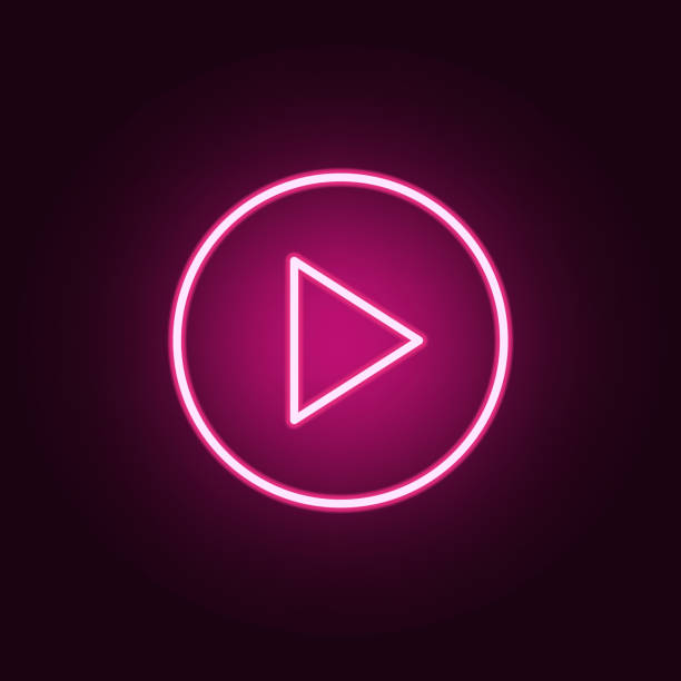 istock sign for play in a circle icon. Elements of web in neon style icons. Simple icon for websites, web design, mobile app, info graphics 1083921552