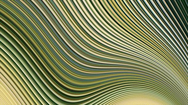 istock Olive colored curved stripes. Stylish geometric background. Beautiful abstract graphics. 1083930738